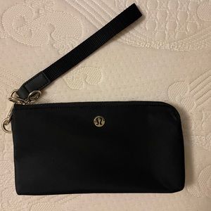 Lululemon Black/Gold Double Zipper Pouch Pocket Clutch